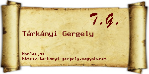 Tárkányi Gergely névjegykártya
